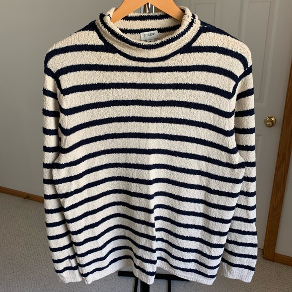J. Crew Rollneck Striped Knit Pullover Sweater Women’s Medium - Picture 2 of 10